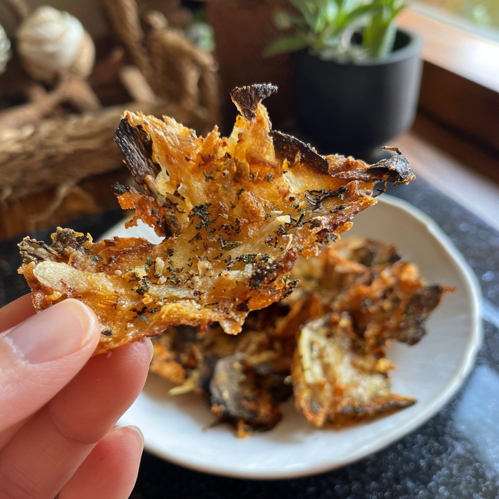 Crispy Eggplant Garlic Chips