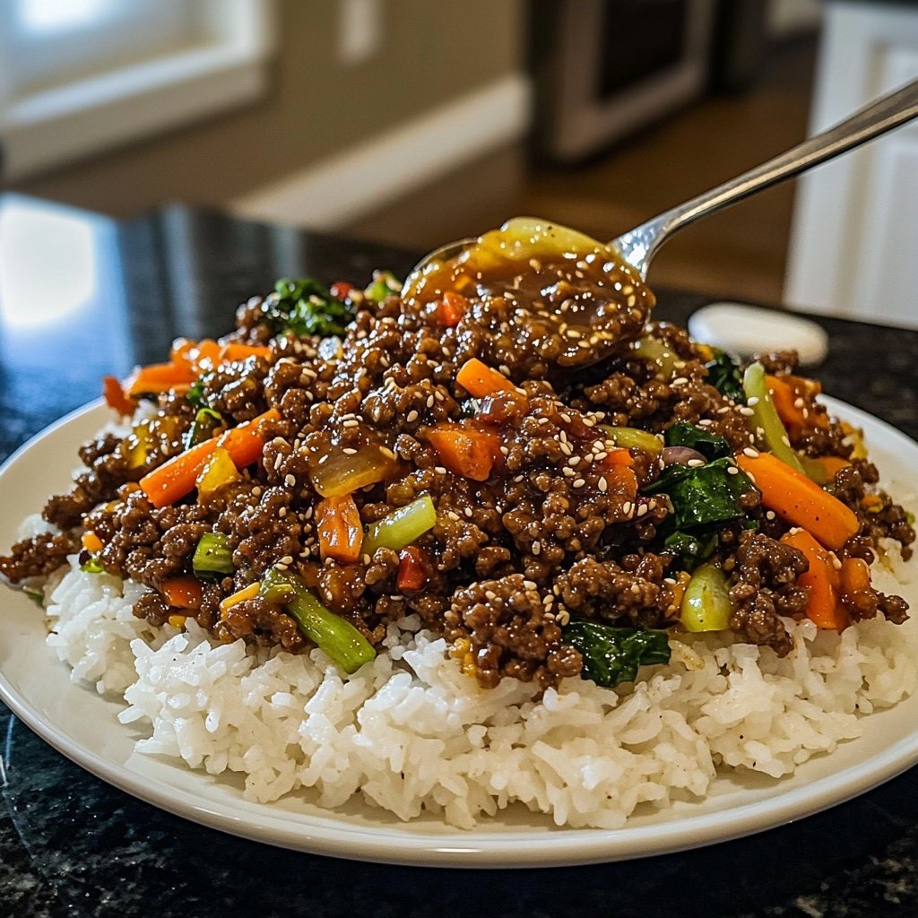 Quick Easy Korean Ground Beef Bowl