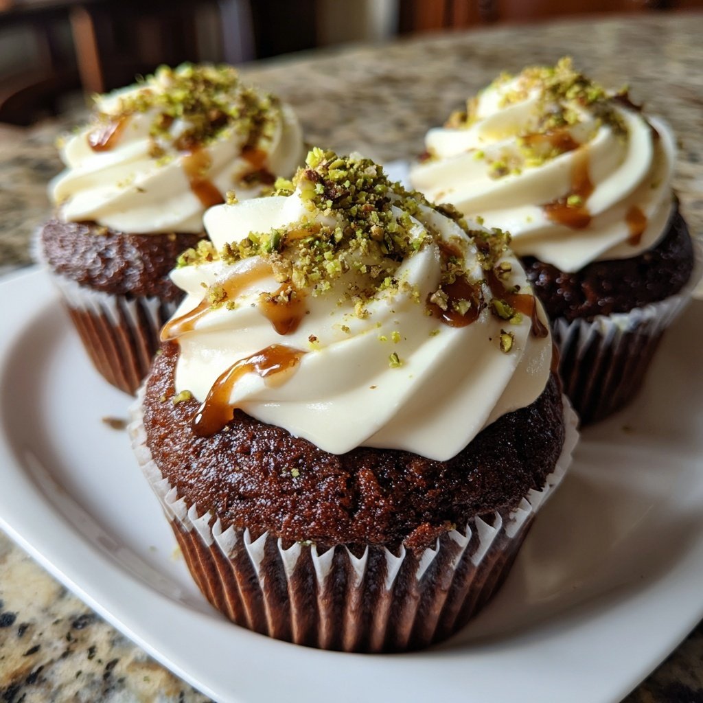 Chocolate Pistachio Cupcakes