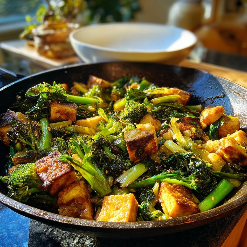 Healthy Dinner Broccoli Tofu Skillet