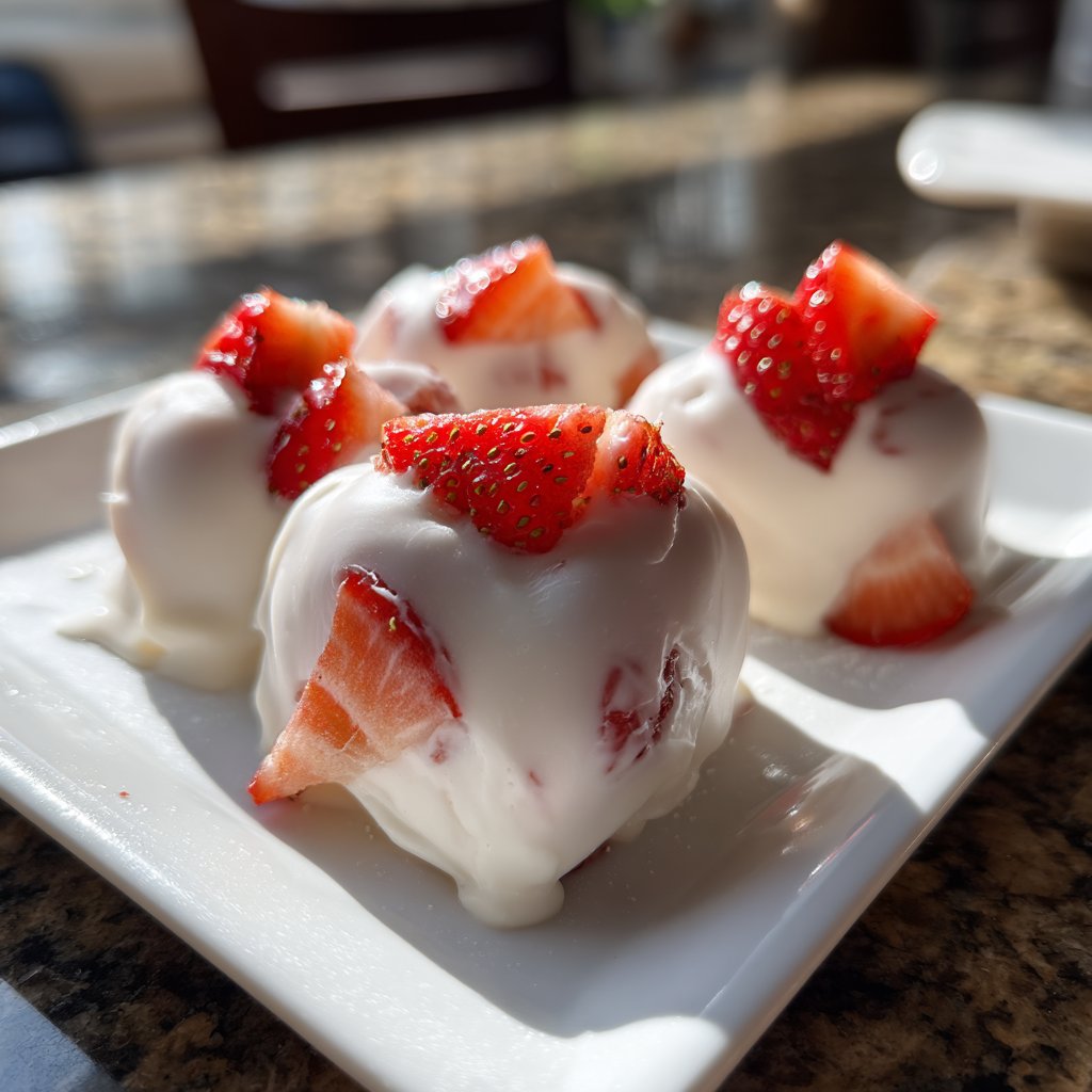 Valentines Snacks Strawberry Yogurt Bites