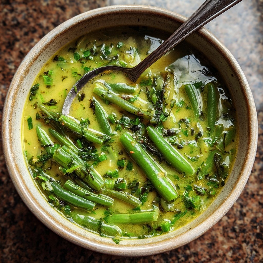 Spring Green Bean And Herb Soup