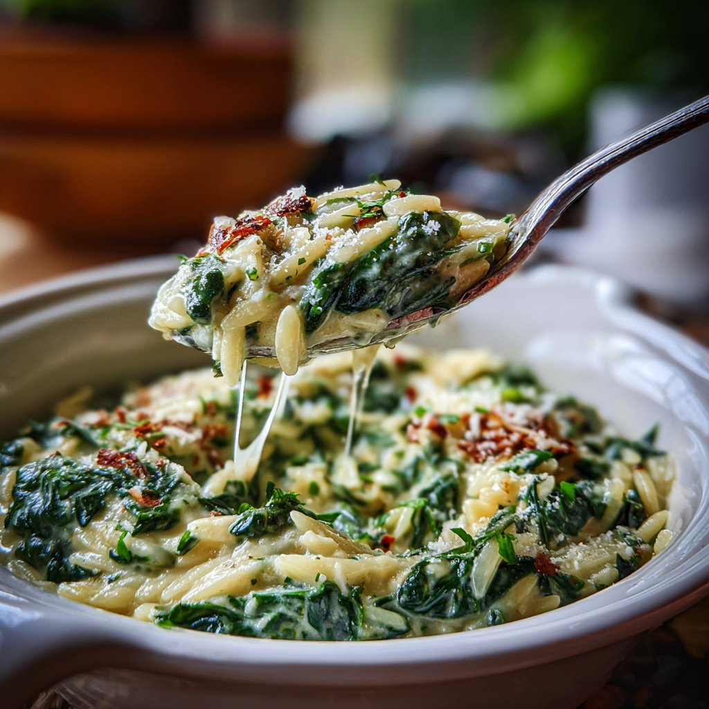 Creamy Spinach Parmesan Orzo