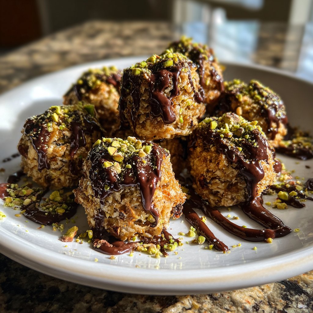 Chocolate Pistachio Coconut Bites