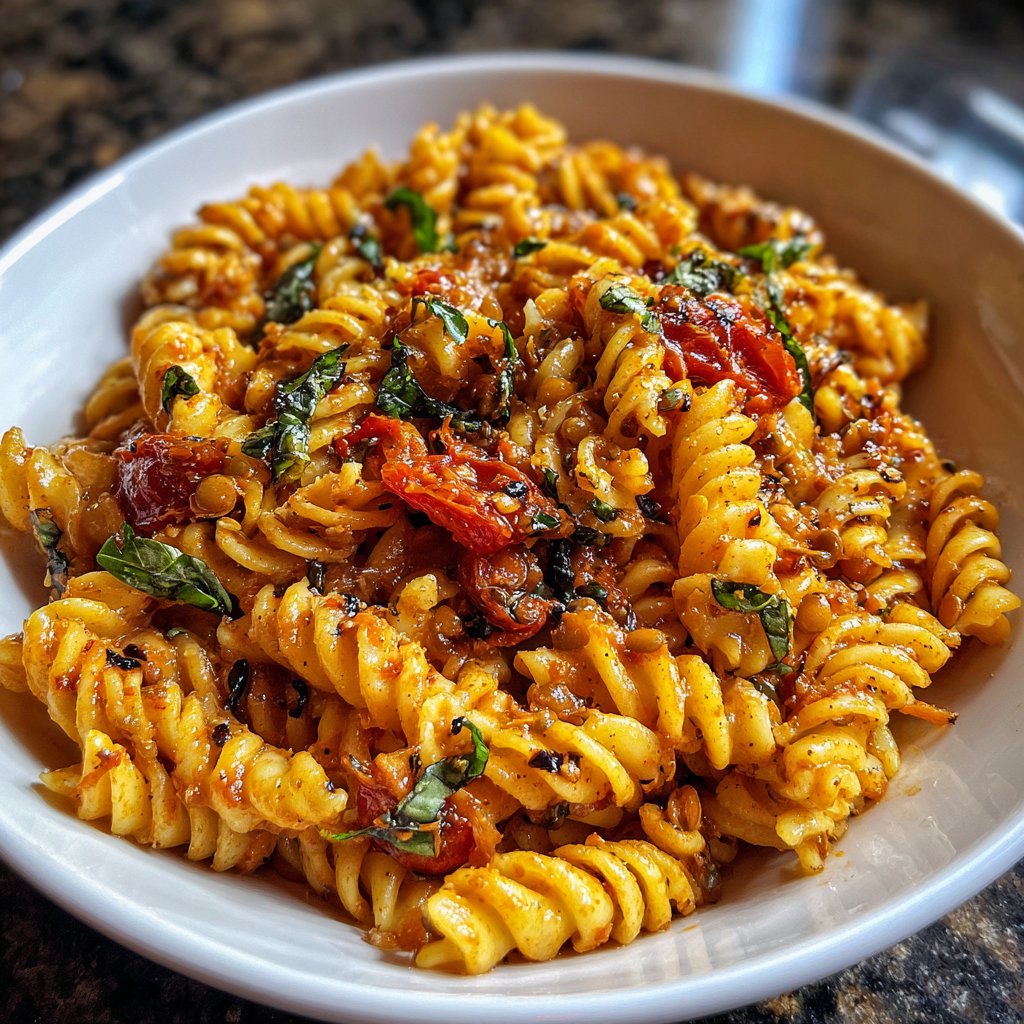 Tomato Basil Lentil Pasta
