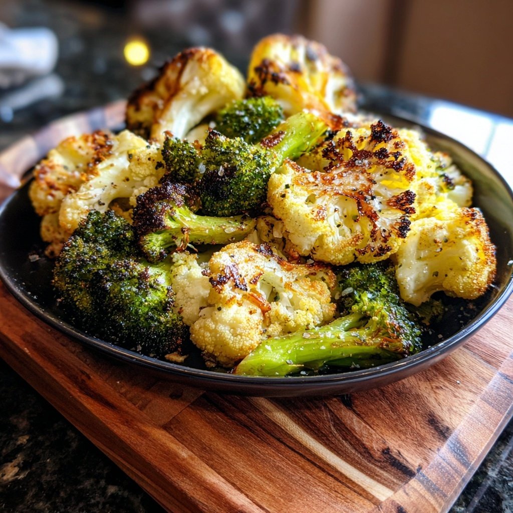 Roasted Broccoli And Cauliflower